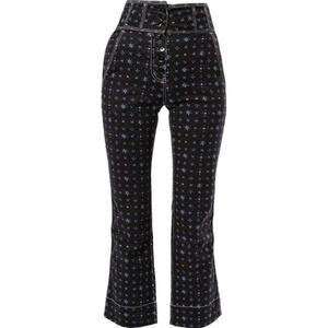 ULLA JOHNSON High waist cropped wide leg Ellis Jeans In Blue Floral Sz 4